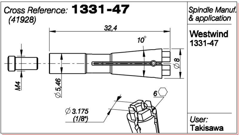  westwind 1331-47 Spindle collet